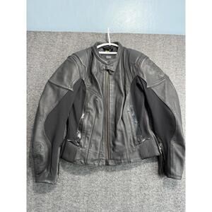 Scorpion Exo Black Leather Motorcycle Riding Armor Jacket Women’s Medium Biker